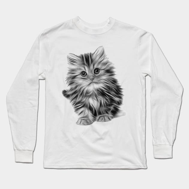 Kitten Long Sleeve T-Shirt by hudayadi